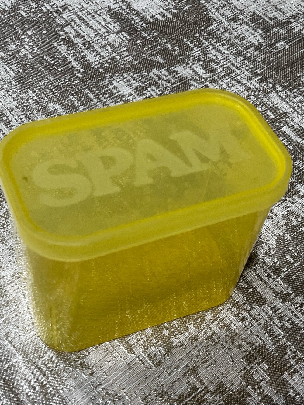 SPAM Yellow Plastic Reusable Food Storage Container Made in USA
